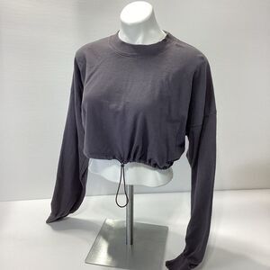 TALENTLESS Crop Top Long Sleeve Gray L/XL